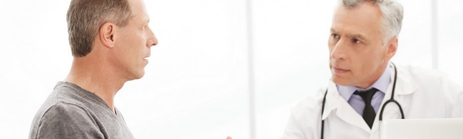 A man with a prostatitis in the reception of a urologist